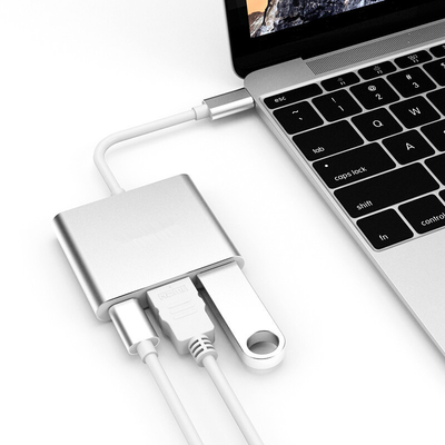 Type-C 3in1 Laptop Docking Station Displayport Usb Extension for 4 monitors