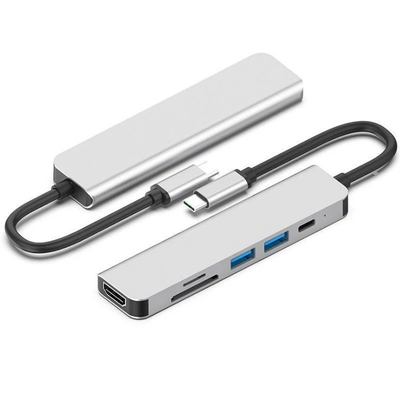 Usb Multiport 6in1 Docking Station Displayport Hub For Chromebook PD77W SD/TF Reader