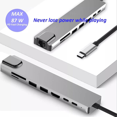 8in1 Multiple Hdmi Docking Station RJ45 3.0 Usb C Laptop Hub